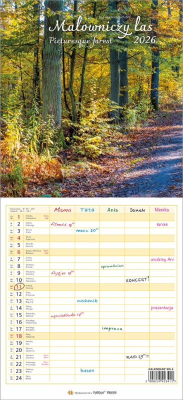 Obrazek Kalendarz WS 6 Malowniczy las 2026 